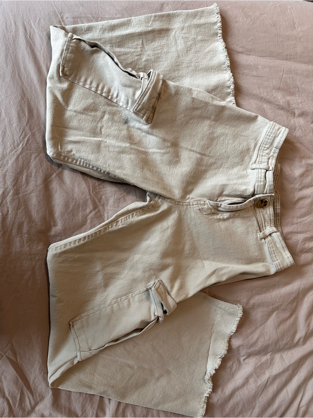 Dex Light Beige Cargo Pants with Side Pockets